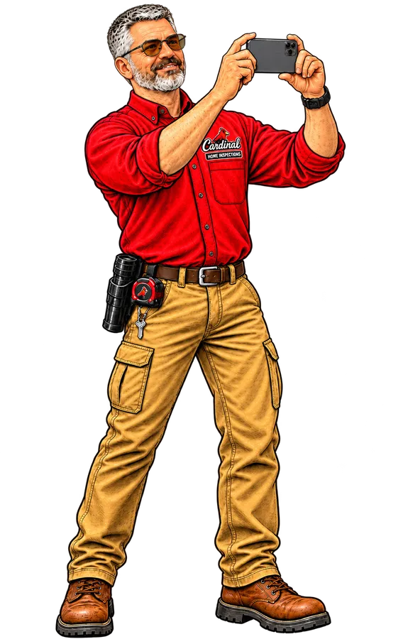Illustration of Jeff Stalnaker photographing a finding with his phone